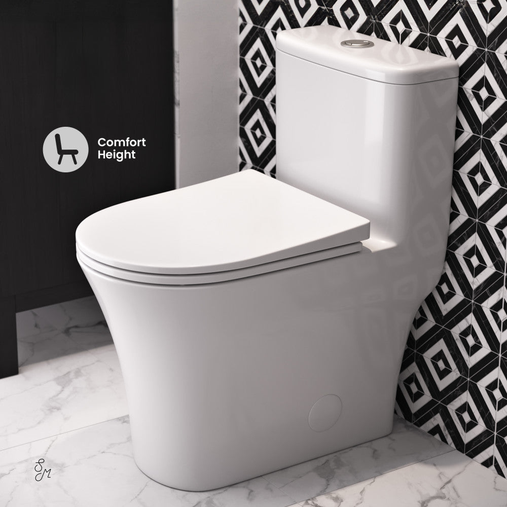 Swiss Madison TWISTER Dual Flush, Cascade One-Piece Compact Toilet, 1.1/1.6 GPF