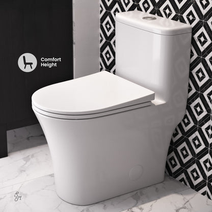 Swiss Madison TWISTER Dual Flush, Cascade One-Piece Compact Toilet, 1.1/1.6 GPF