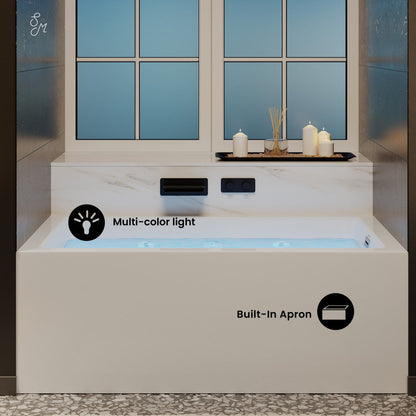 Swiss Madison Avancer 60" x 36" Right-Hand Drain Rectangular Alcove Whirlpool Bathtub with Apron