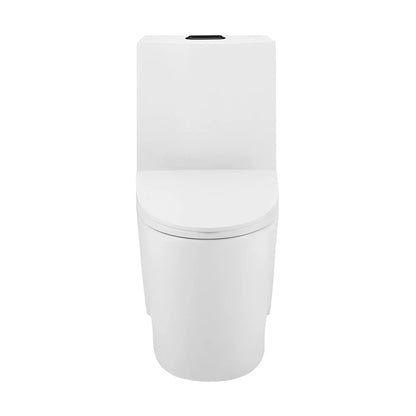 Swiss Madison St. Tropez One Piece Elongated Toilet Dual Vortex™ Flush, Black Hardware