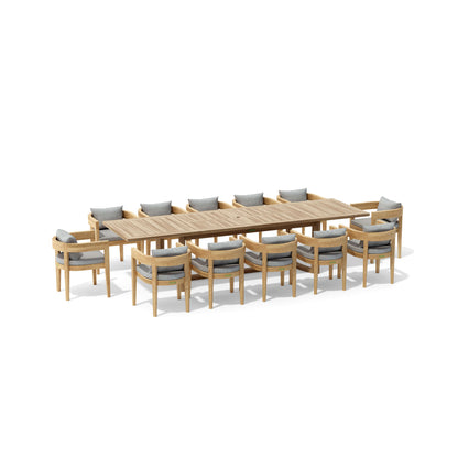 Anderson Teak SET-175 13-pc Coronado Extension Dining Table Set