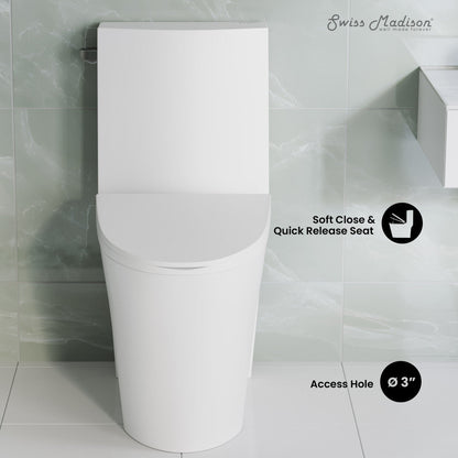 Swiss Madison St. Tropez One-Piece Elongated Toilet Side Flush 1.28 gpf