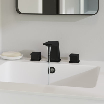 Swiss Madison Carre 8 in. Widespread, 2-Handle, Bathroom Faucet in Matte Black