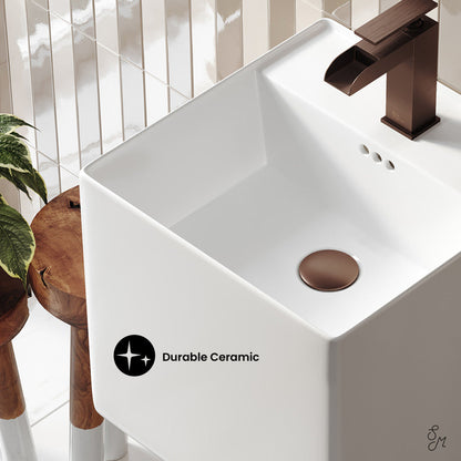 Swiss Madison Pur 16.5" Square Wall-Mount Bathroom Sink