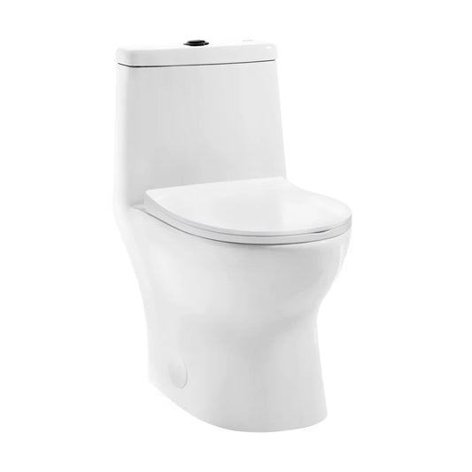 Swiss Madison Ivy One Piece Toilet Dual Vortex™ Flush, Black Hardware 1.1/1.6 gpf