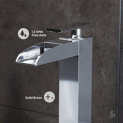 Swiss Madison Concorde Single Hole, Single-Handle, High Arc Waterfall, Bathroom Faucet in Chrome