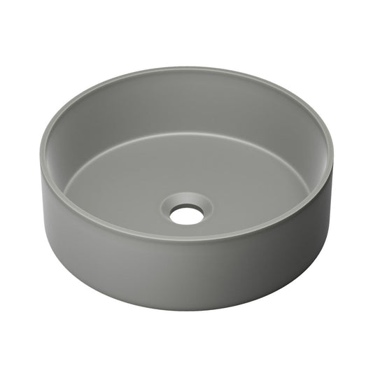 Swiss Madison Lisse 15" Round Concrete Vessel Bathroom Sink in Dark Grey