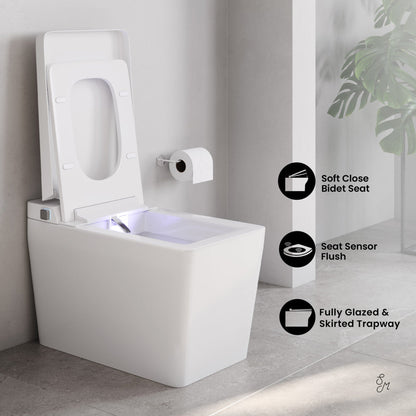 Swiss Madison Concorde Smart One-Piece 1.28 GPF Single Top Flush Toilet in Glossy White