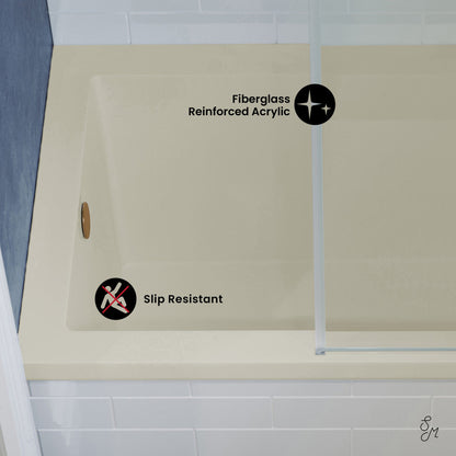 Swiss Madison Voltaire 48" x 32" Left-Hand Drain Alcove Bathtub in Bisque