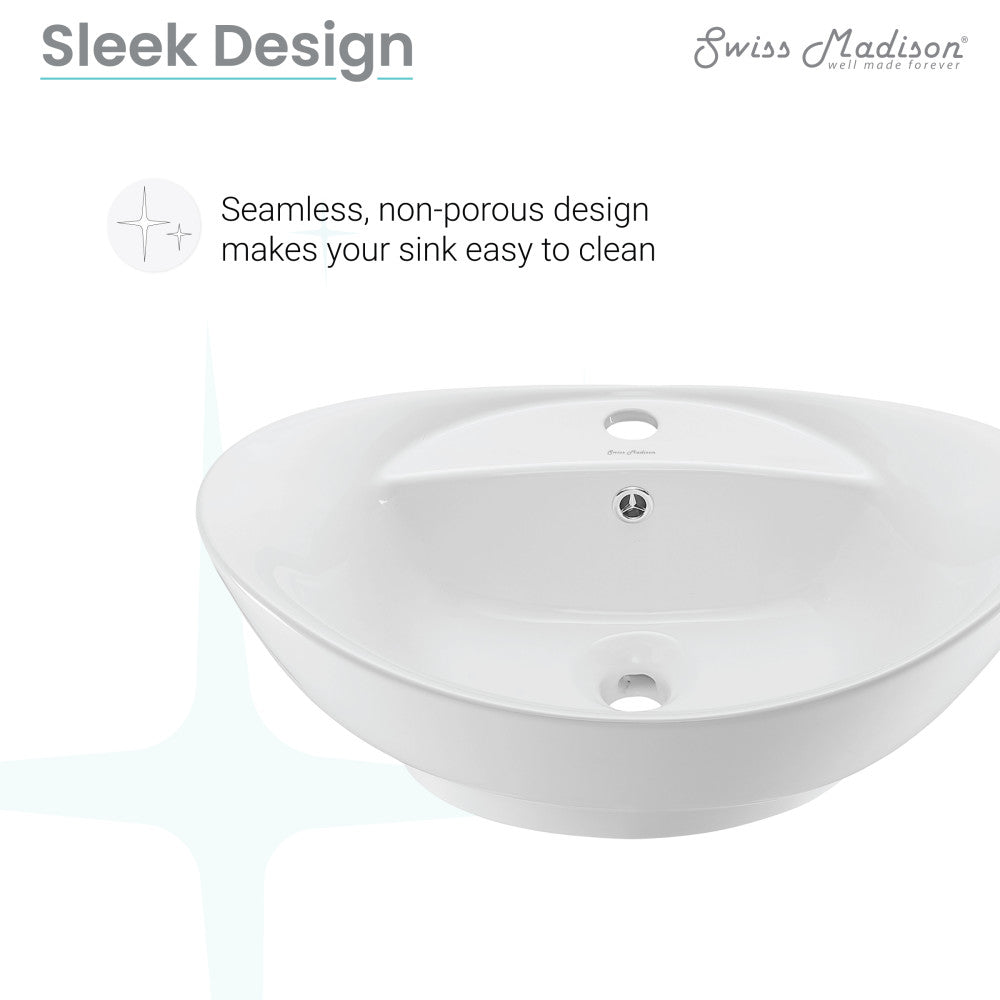 Swiss Madison Ivy 23 Oval Ceramic Vessel Sink