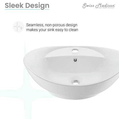 Swiss Madison Ivy 23 Oval Ceramic Vessel Sink