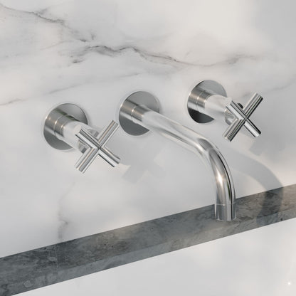 Swiss Madison Ivy 8 in. Widespread Double Cross-Handle Wall Mount Bathroom Faucet in Polished Chrome