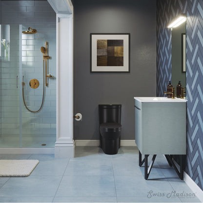 Swiss Madison Sublime One-Piece Elongated Toilet Dual-Flush in Matte Black 1.1/1.6 gpf