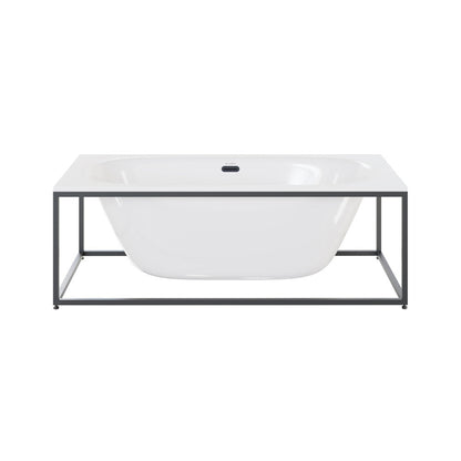 Swiss Madison Pierre 60" Soaking Freestanding Bathtub in Glossy White, Black Frame Included