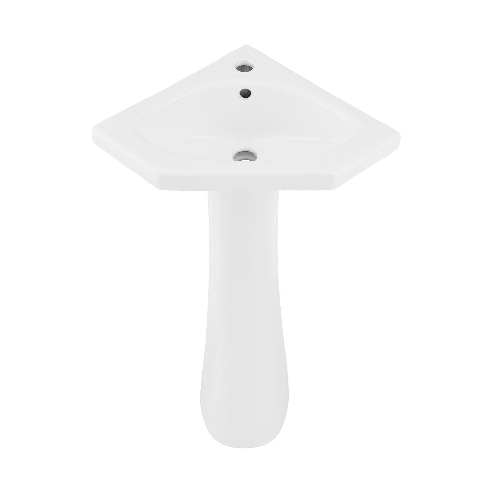 Swiss Madison St.Tropez Corner Two-Piece Pedestal Sink