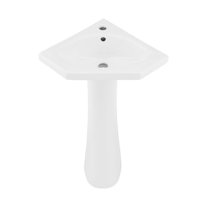 Swiss Madison St.Tropez Corner Two-Piece Pedestal Sink