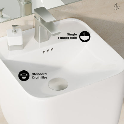 Swiss Madison Carre 17.5" Wall-Mount Bathroom Sink