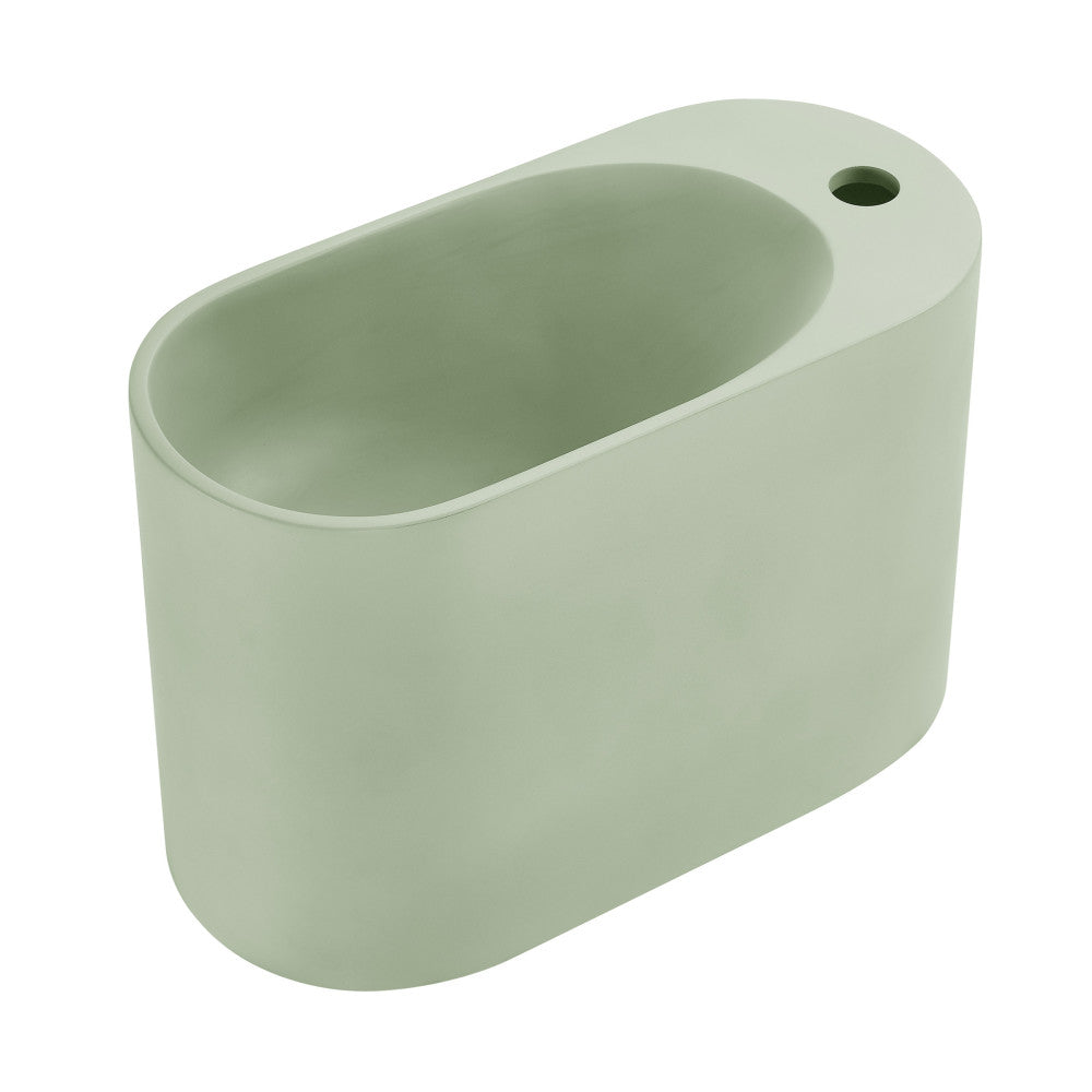 Swiss Madison Terre 18" Right Side Faucet Wall-Mount Bathroom Sink in Palm Green