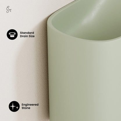Swiss Madison Terre 18" Right Side Faucet Wall-Mount Bathroom Sink in Palm Green
