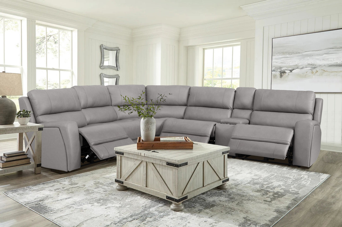 J&M Furniture U70815M Sectional Color 2581 in Grey