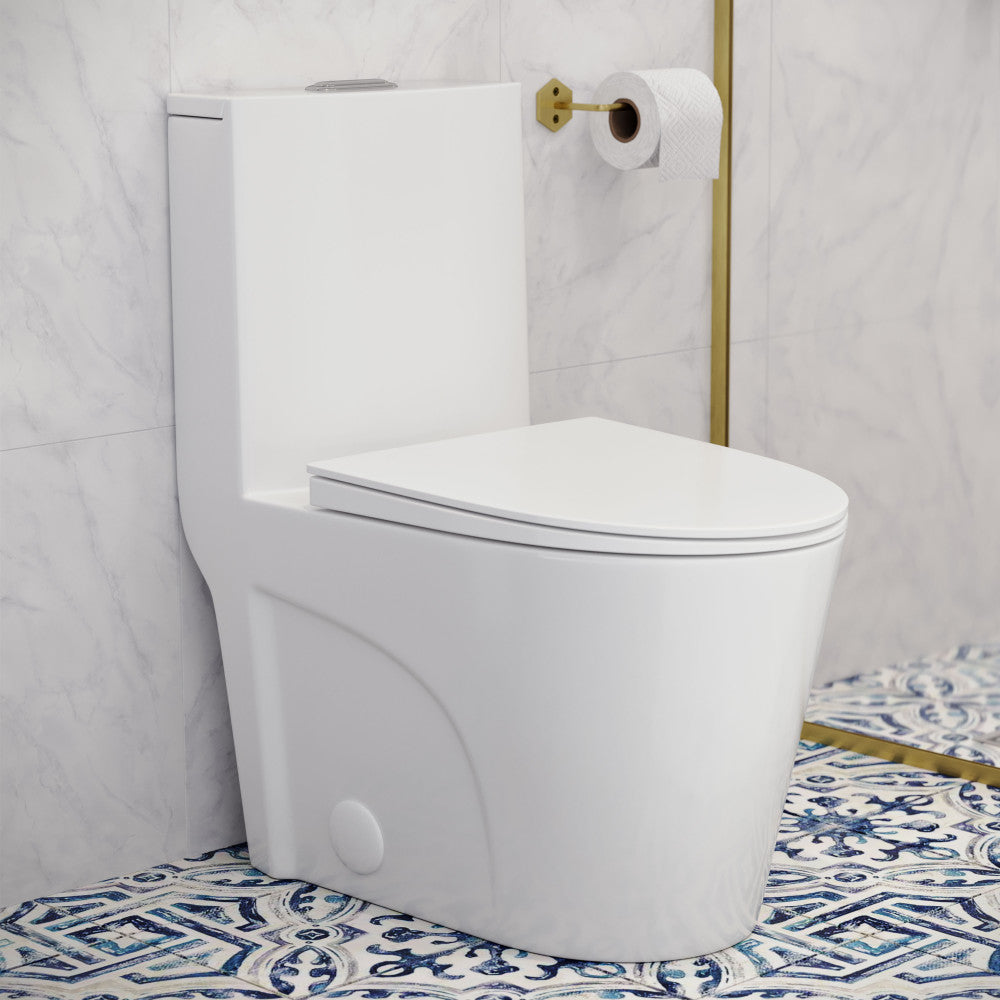 Swiss Madison St. Tropez One Piece Elongated Toilet Dual Vortex Flush 1.1/1.6 gpf with 10" Rough In