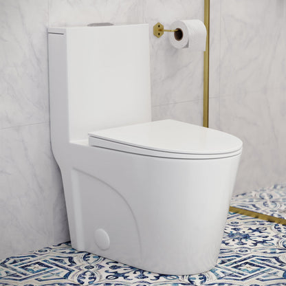 Swiss Madison St. Tropez One Piece Elongated Toilet Dual Vortex Flush 1.1/1.6 gpf with 10" Rough In