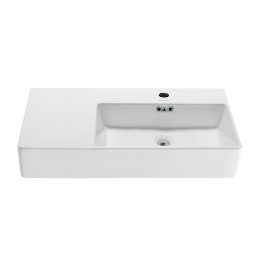 Swiss Madison St. Tropez 36" Rectangle Wall-Mounted Sink with Right Side Faucet Mount