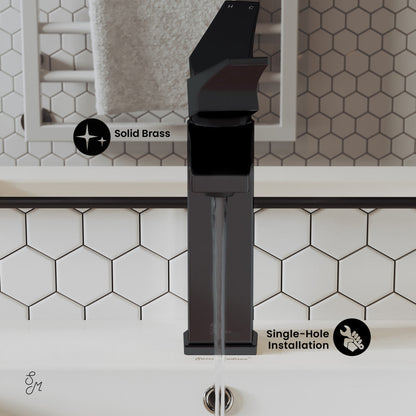 Swiss Madison Voltaire Single Hole, Single-Handle, Bathroom Faucet in Matte Black