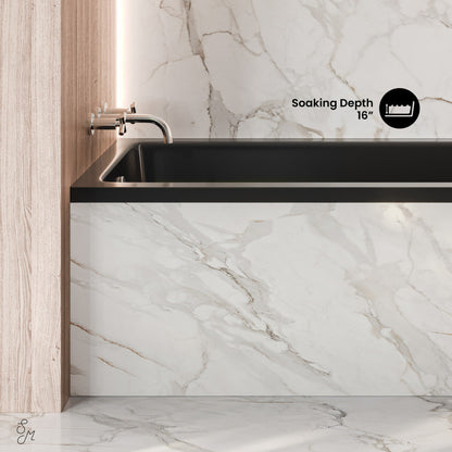Swiss Madison Voltaire 54 x 30 Left Drain Soaking Alcove Bathtub in Glossy Black
