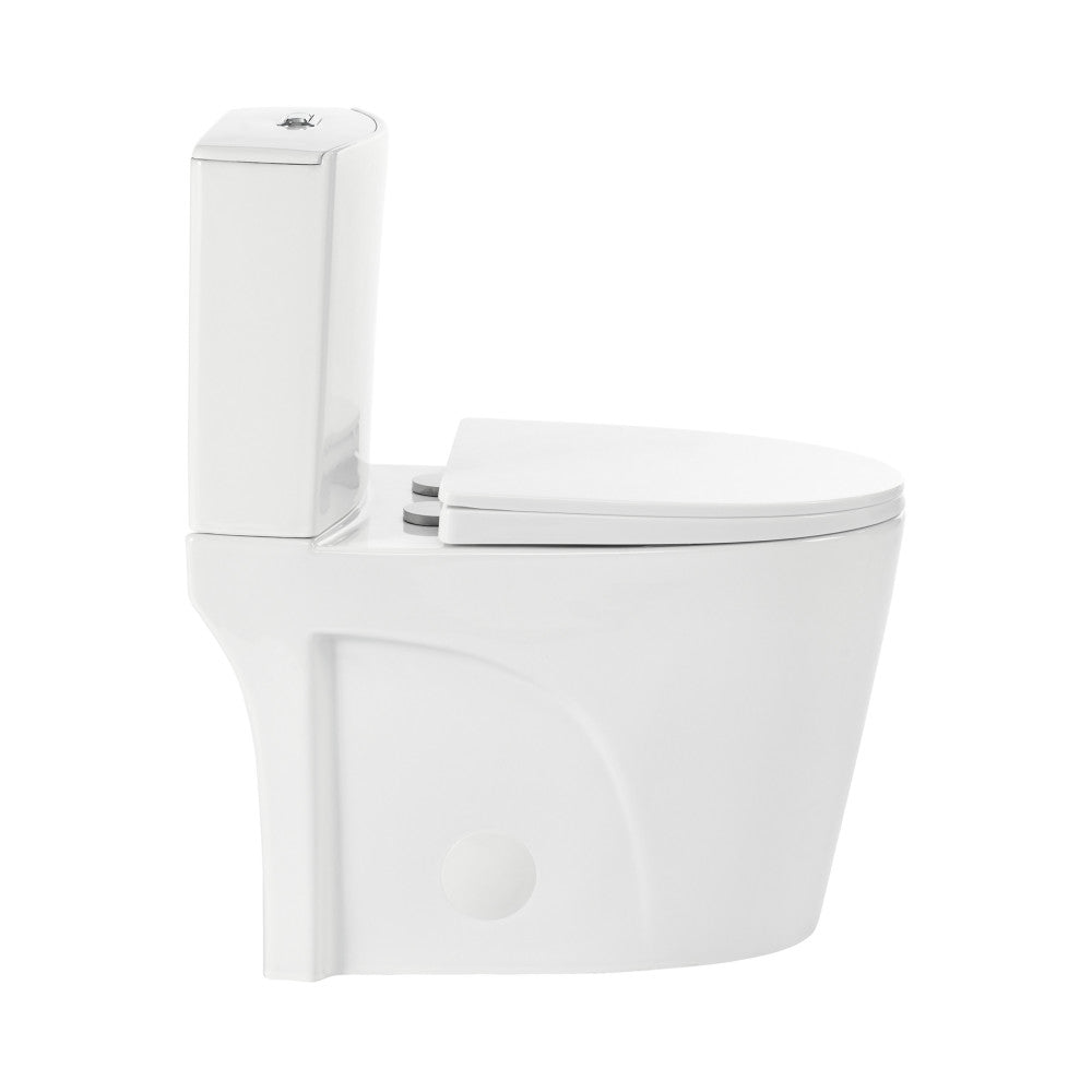 Swiss Madison St. Tropez Two-Piece 12" Rough-in 1.1/1.6 GPF Dual Top Flush Elongated Toilet in Glossy White