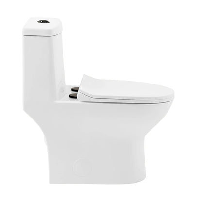 Swiss Madison Ivy One Piece Toilet Dual Vortex™ Flush, Black Hardware 1.1/1.6 gpf