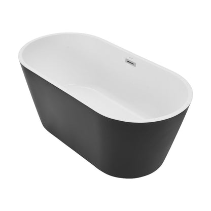 Swiss Madison Claire 60" Freestanding Bathtub Matte Black and Matte White