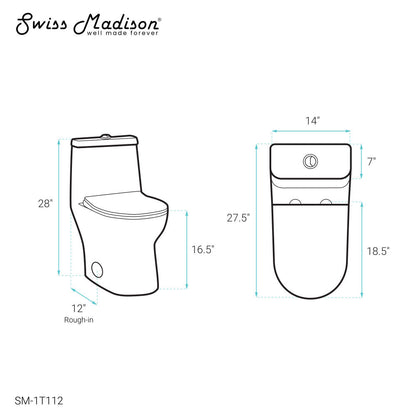 Swiss Madison Ivy One-Piece Elongated Toilet Vortex Dual-Flush 1.1/1.6 gpf