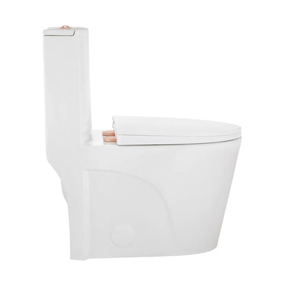 Swiss Madison St. Tropez One Piece Elongated Toilet Dual Vortex™ Flush, Rose Gold Hardware