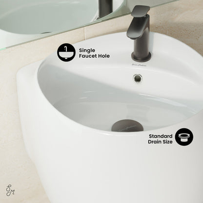 Swiss Madison Ivy 18 in. Ceramic Glossy White Wall Mount Sink