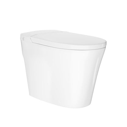 Swiss Madison Hugo H Power Flush Tankless Toilet 12" Rough-in 1.1 GPF Non-Electric ADA Toilet with Integrated Tank in Glossy White