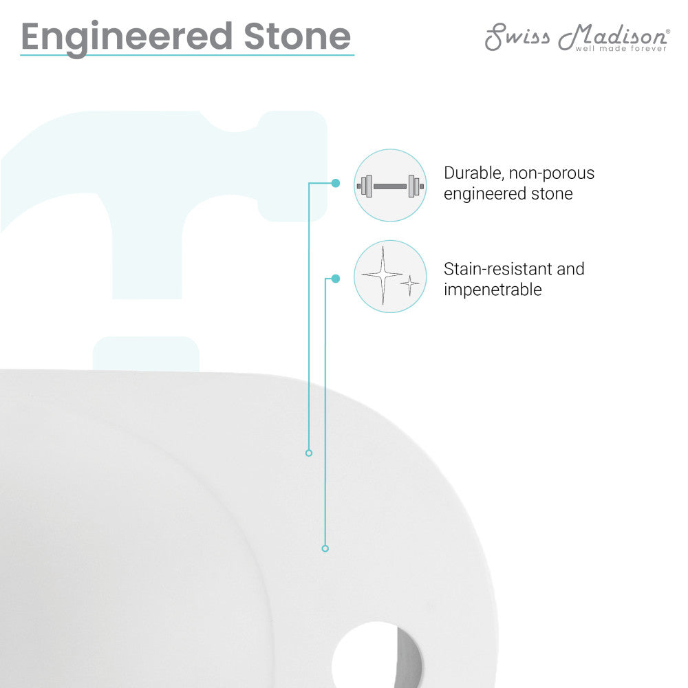 Swiss Madison Terre 18" Right Side Faucet Wall-Mount Bathroom Sink in White