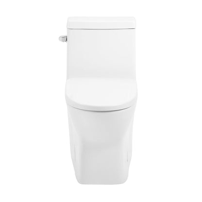 Swiss Madison Sublime II One-Piece 12" Rough-in 1.28 GPF Left Flush Round Compact Toilet in Glossy White