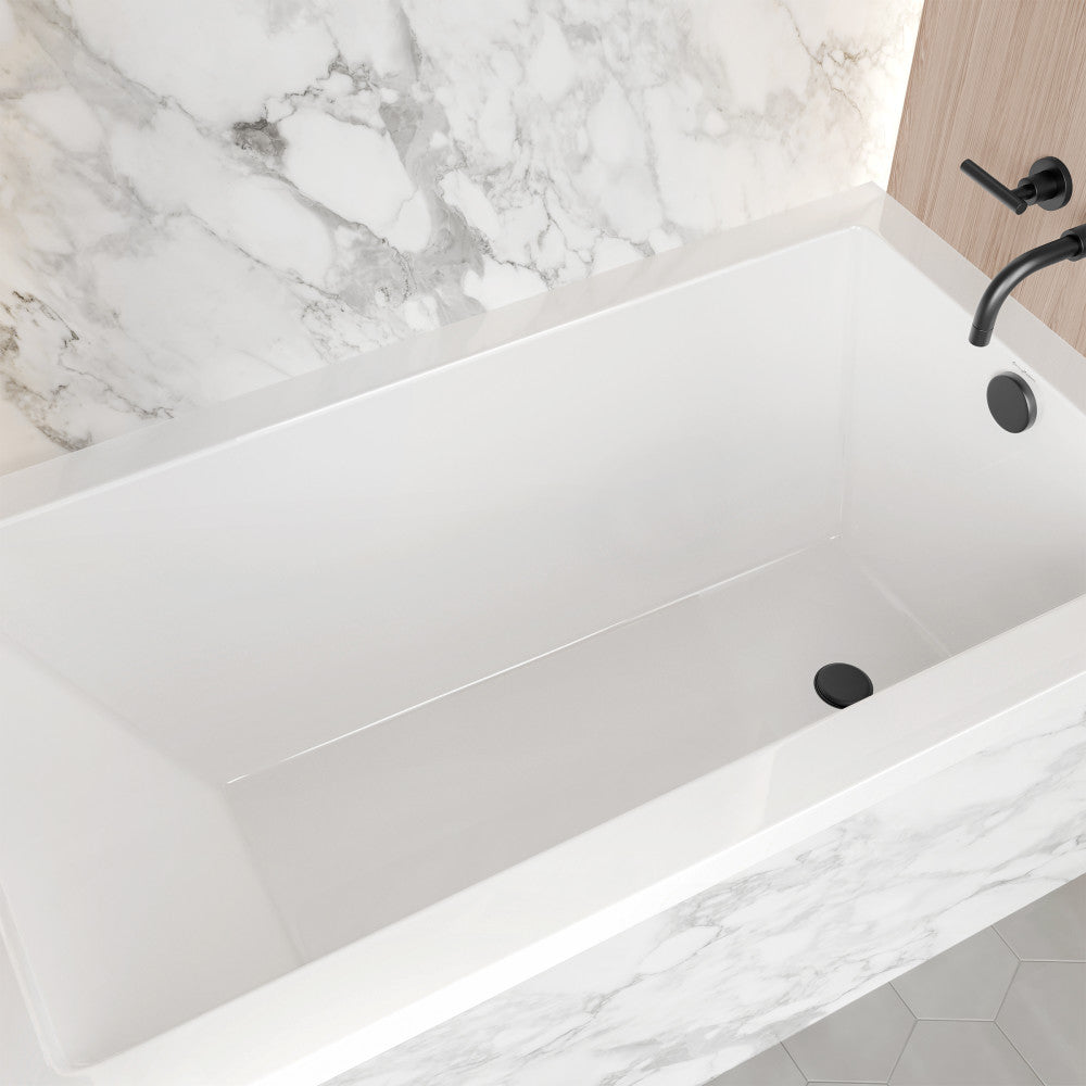 Swiss Madison Voltaire 54 x 30 Right Drain Soaking Alcove Bathtub in Glossy White