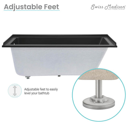 Swiss Madison Voltaire 60" x 30" Left-Hand Drain Alcove Bathtub in Matte Black
