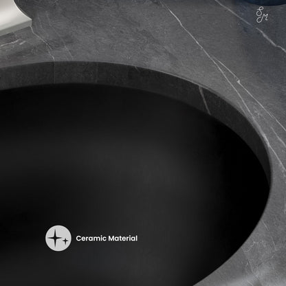 Swiss Madison Monaco 19" Ceramic Undermount Bathroom Sink in Matte Black
