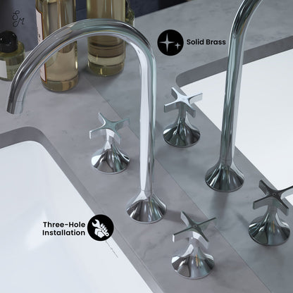 Swiss Madison Daxton 8 in. Widespread, Cross Handle, Bathroom Faucet in Chrome