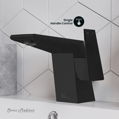 Swiss Madison Carre Single Hole, Single-Handle, Bathroom Faucet in Matte Black