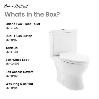 Swiss Madison Cache Two-Piece Elongated Toilet Dual-Flush 1.1/1.6 gpf