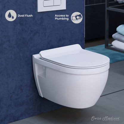 Swiss Madison Ivy Wall-Hung Elongated Toilet Bowl