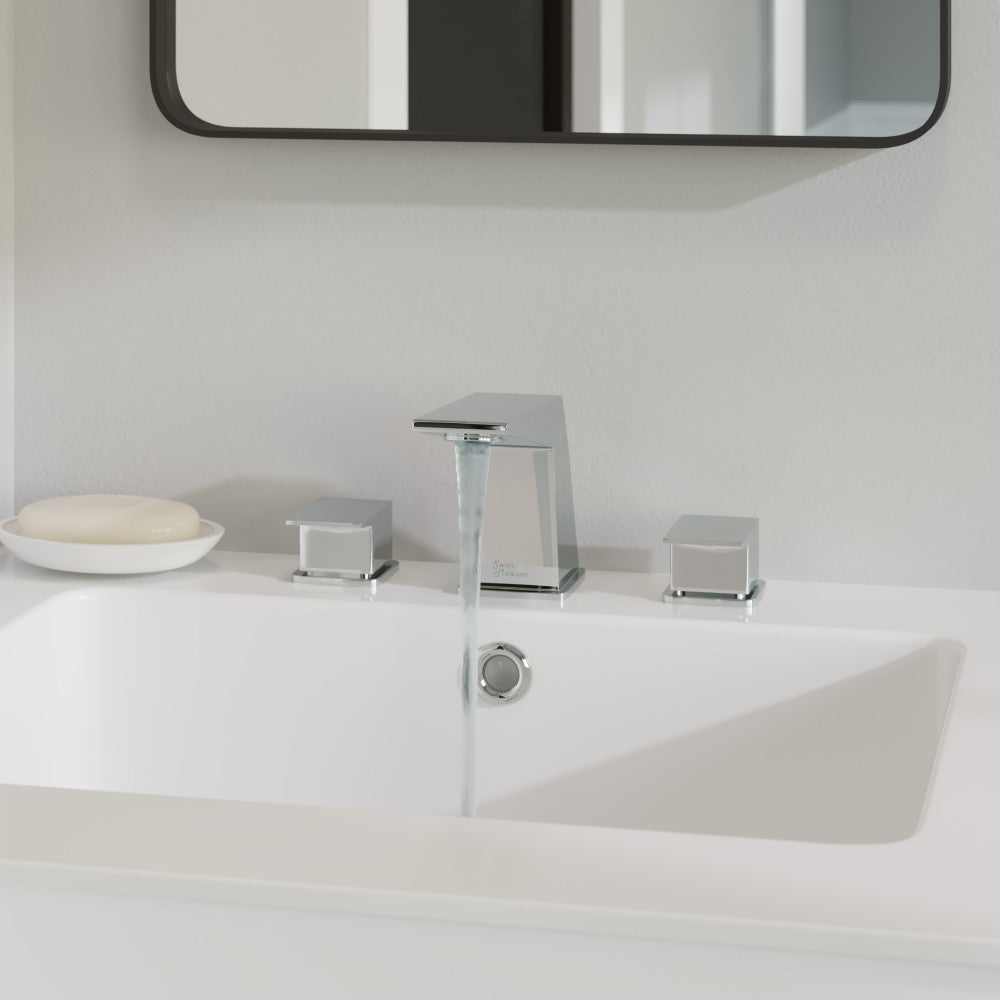 Swiss Madison Carre 8 in. Widespread, 2-Handle, Bathroom Faucet in Chrome
