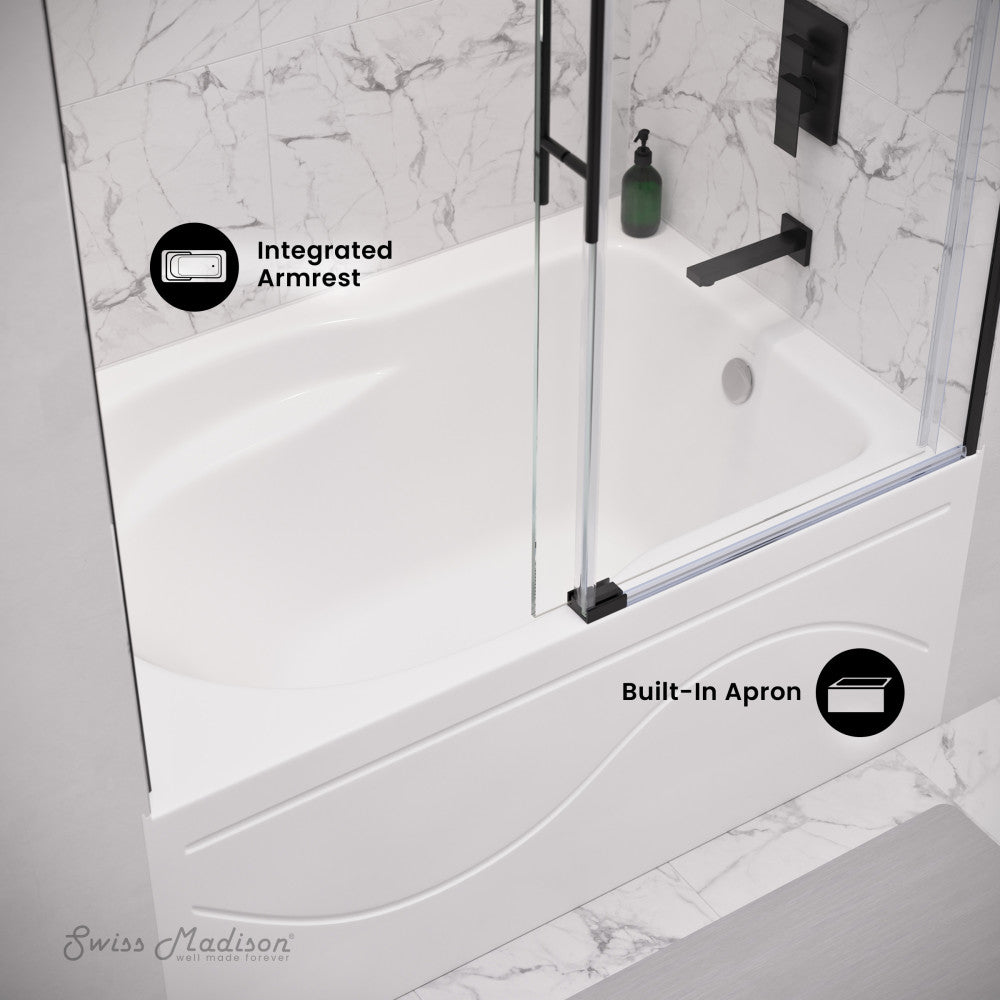 Swiss Madison Ivy 48'' x 32" Bathtub with Apron Right Hand Drain in White