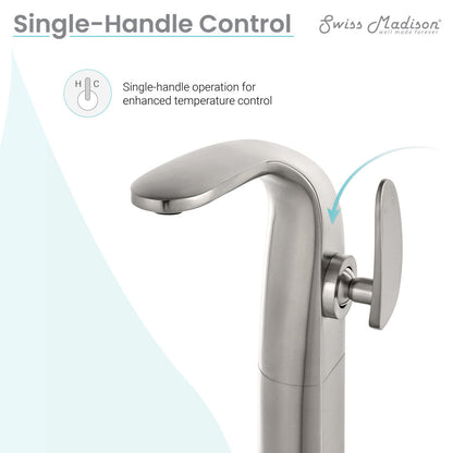 Swiss Madison Chateau Single Hole, Single-Handle, High Arc Bathroom Faucet in Brushed Nickel