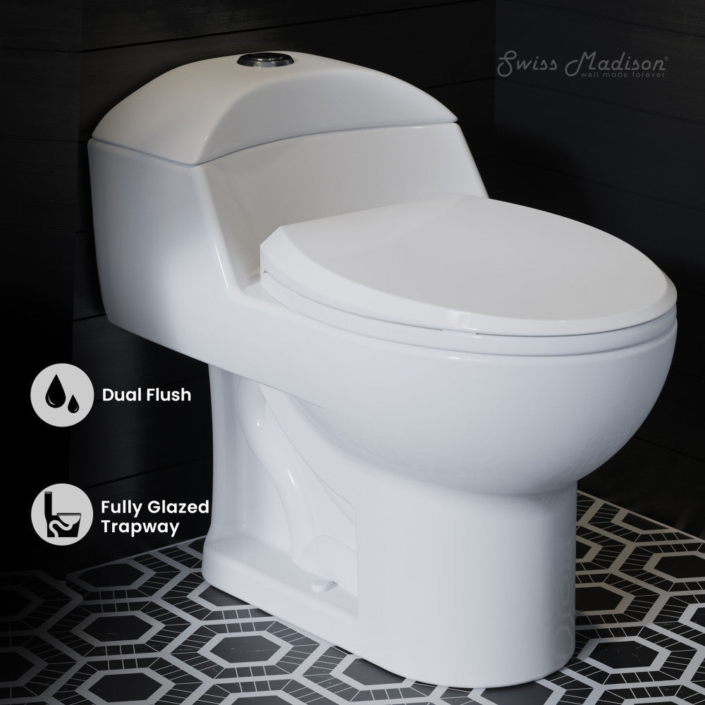 Swiss Madison Chateau One-Piece Elongated Toilet Dual-Flush 1.1/1.6 gpf