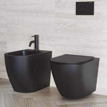 Swiss Madison St. Tropez Wall-Hung Toilet Bowl Only in Matte Black